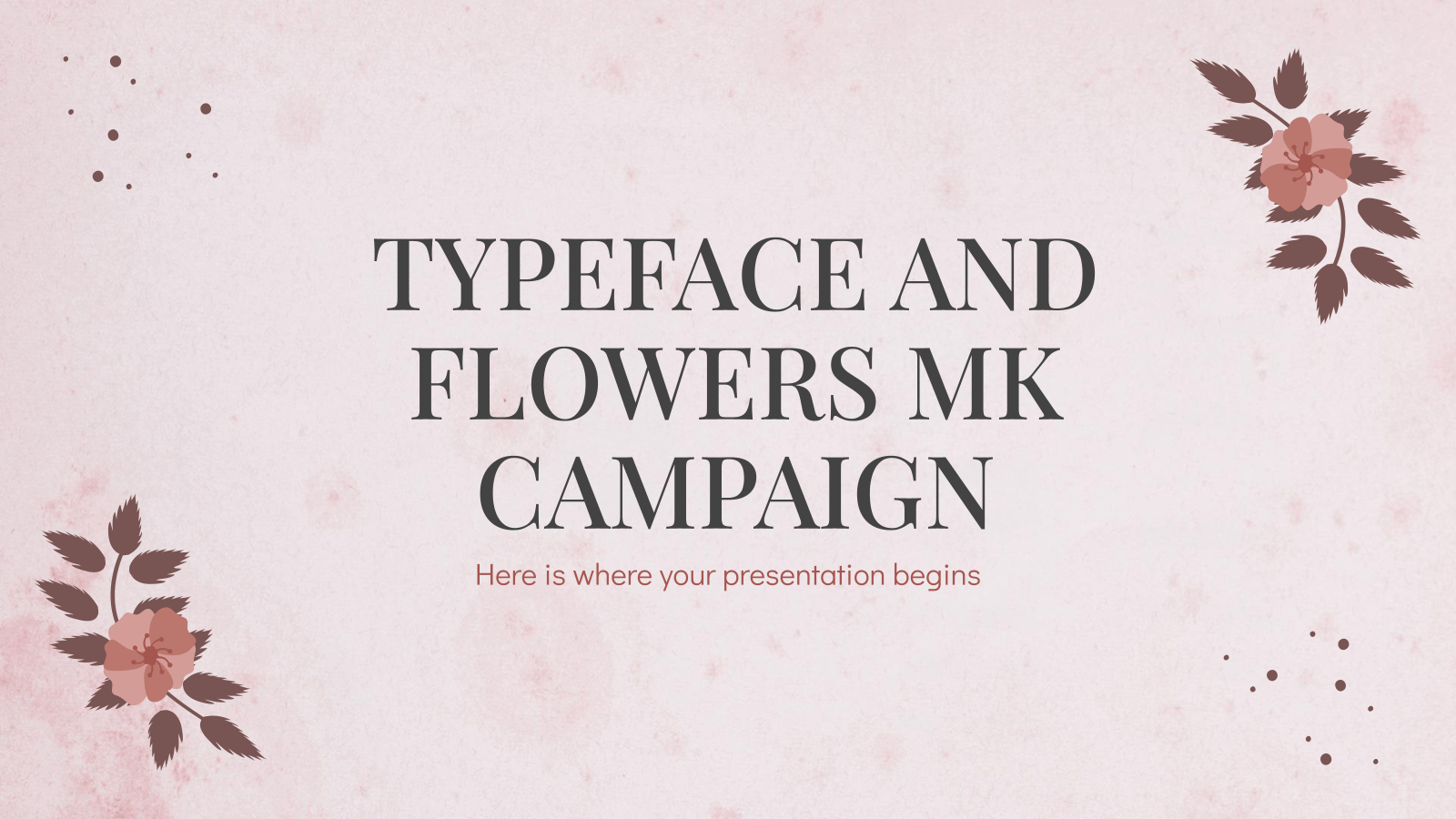 字体和花朵MK活动PPT